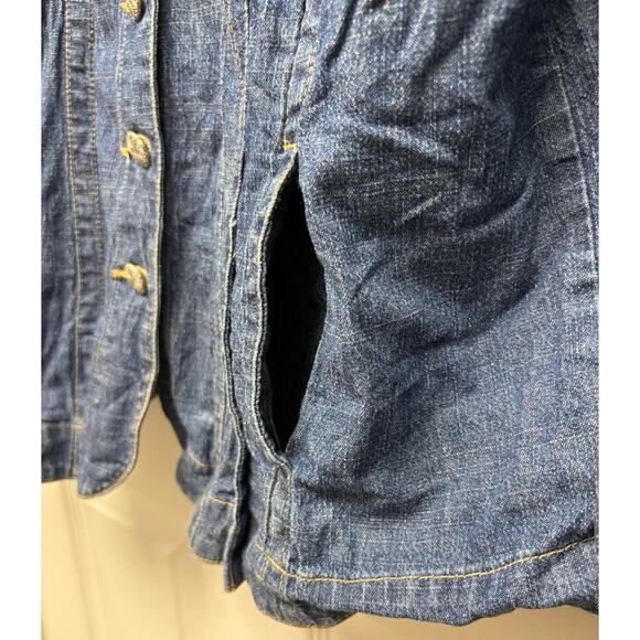 Tria Jean Jacket Fitted Floral Silver-toned Buttons XL - Picture 7 of 9